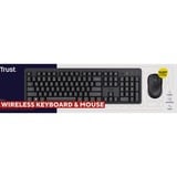 Trust Ody II Stille draadloze toetsenbord- en muisset desktopset Zwart, US lay-out (QWERTY), Membraan, 100%, 800 dpi - 1.600 dpi
