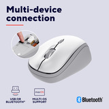 Trust Yvi+ Draadloze Muis Compact Wit, 800-1600 Dpi, 2.4GHz, Bluetooth, Stille Knoppen 