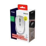Trust Yvi+ Draadloze Muis Compact Wit, 800-1600 Dpi, 2.4GHz, Bluetooth, Stille Knoppen 