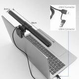 ACT Connectivity Dimbare clip-on laptop LED-lichtbalk led-bar Zwart, USB-voeding, 3000K-6500K