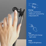 ACT Connectivity Dimbare clip-on laptop LED-lichtbalk led-bar Zwart, USB-voeding, 3000K-6500K