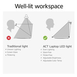 ACT Connectivity Dimbare clip-on laptop LED-lichtbalk led-bar Zwart, USB-voeding, 3000K-6500K