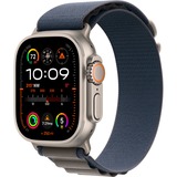 Apple Watch Ultra 2 smartwatch Donkerblauw, Titanium, 49 mm, Alpine-bandje (Large), GPS + Cellular