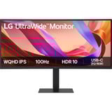 LG UltraWide 34U650A-B 34" curved gaming monitor Zwart, 2x HDMI, DisplayPort, 3x USB-A, USB-C, RJ-45