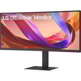 LG UltraWide 34U650A-B 34" curved monitor Zwart, 2x HDMI, DisplayPort, 3x USB-A, USB-B, USB-C, RJ-45
