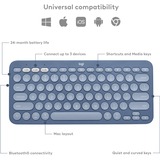 Logitech K380 Multi-Device Bluetooth Draadloos keyboard, toetsenbord Donkerblauw/wit, US lay-out, Bluetooth
