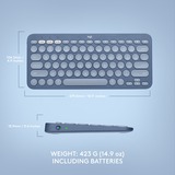 Logitech K380 Multi-Device Bluetooth Draadloos keyboard, toetsenbord Donkerblauw/wit, US lay-out, Bluetooth