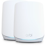 Netgear Orbi RBK762s Tri-band Mesh WiFi 6 Systeem mesh router Wit, 1x Orbi-router (RBR760) + 1x Orbi-satelliet (RBS760), Dekking tot 350 m²