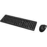 Qware Nottingham draadloze combo, desktopset Zwart, EU lay-out (QWERTY), Membraan, 1200 DPI