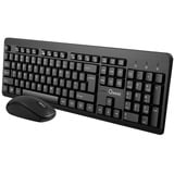 Qware Nottingham draadloze combo desktopset Zwart, EU lay-out (QWERTY), Membraan, 100%, 1200 DPI