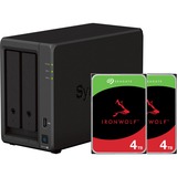 Synology DS723+ incl. 2x Seagate Ironwolf 4 TB harde schijf nas Zwart, 2x LAN, 1x USB 3.2 Gen 1