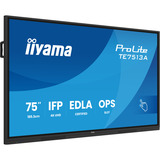 iiyama ProLite TE7513A-B1AG 75" 4K Ultra HD Public Display Zwart, Touch, HDMI, DisplayPort, Audio, LAN, WiFi 6, USB-C, Android 14