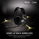 Corsair HS80 v2 MAX Wireless over-ear gaming headset Zwart/grijs, 2,4 GHz / Bluetooth, PlayStation, Switch, Smartphone, Pc