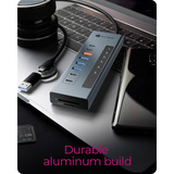 ICY BOX IB-HUB1742CR-C2PD dockingstation Lichtblauw