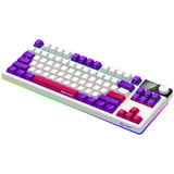 LORGAR KBP70TKLW RGB mechanisch gaming toetsenbord Wit, US lay-out (QWERTY), LOGAR Toxic Purple, 80% (TKL)	, RGB, Hot-swappable, PBT Double-shot, Bluetooth | 2.4GHz | USB