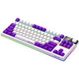 LORGAR KBP70TKLW RGB mechanisch gaming toetsenbord Wit, US lay-out (QWERTY), LOGAR Toxic Purple, 80% (TKL)	, RGB, Hot-swappable, PBT Double-shot, Bluetooth | 2.4GHz | USB