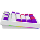 LORGAR KBP70TKLW, gaming toetsenbord Wit, US lay-out, LOGAR Toxic Purple, TKL, RGB, Hot-swappable, PBT Double-shot, Bluetooth / 2.4GHz / USB