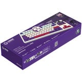 LORGAR KBP70TKLW, gaming toetsenbord Wit, US lay-out, LOGAR Toxic Purple, TKL, RGB, Hot-swappable, PBT Double-shot, Bluetooth / 2.4GHz / USB