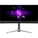 LORGAR Pro 34MP1 34" Curved UltraWide gaming monitor Zwart/grijs, HDMI, DisplayPort, USB C, Audio