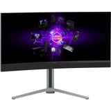 LORGAR Pro 34MP1 34" Curved UltraWide gaming monitor Zwart/grijs, HDMI, DisplayPort, USB C, Audio