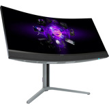 LORGAR Pro 34MP1 34" Curved UltraWide gaming monitor Zwart/grijs, HDMI, DisplayPort, USB C, Audio