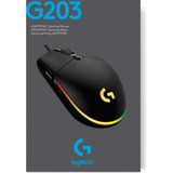 Logitech G203 LIGHTSYNC gaming muis Zwart, 200 - 8000 dpi, RGB leds