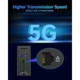 TerraMaster F4 SSD nas Zwart, 1x 5GbE, HDMI, USB