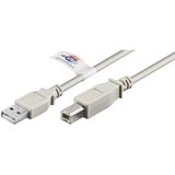 goobay USB 2.0 Kabel, USB-A > USB-B Grijs, 5 meter