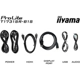iiyama ProLite T1731SR-B1S 17" monitor Zwart (mat), Touch, USB, HDMI, Audio, DisplayPort