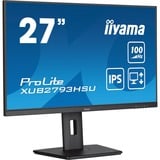 iiyama ProLite XUB2793HSU-B7 27" monitor Zwart (mat), 100 Hz, HDMI, DisplayPort, USB, Audio, Adaptive Sync