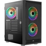 Aerocool Graphite-G-BK-v3 midi tower behuizing Zwart | 2x USB-A | RGB | Window