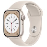 Apple Watch Series 8 smartwatch Wit, 41 mm, Sterrenlicht sportbandje, Aluminium, GPS
