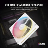 Corsair iCUE LINK LX140-R RGB Reverse case fan Wit, 4-pin PWM