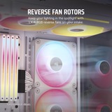 Corsair iCUE LINK LX140-R RGB Reverse case fan Wit, 4-pin PWM