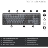 Logitech MX Mechanical  + MX Master3S Bundel, desktopset Zwart/grijs, US-International, 200 - 8000 dpi, Bluetooth Low Energy