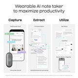 Plaud NotePin S dicteerapparaat Zwart, 64 GB, Bluetooth 5.2 / BLE (Bluetooth Low Energy) / Wi-Fi