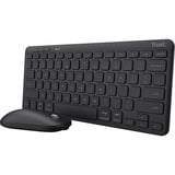 Trust Lyra Multi-Device Wireless Keyboard & Mouse desktopset Zwart, US lay-out (QWERTY), Scissor switches, 65%, 800 - 1.600 dpi, 2,4 GHz USB, Bluetooth