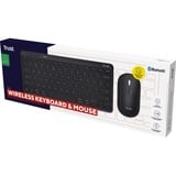 Trust Lyra Multi-Device Wireless Keyboard & Mouse desktopset Zwart, US lay-out (QWERTY), Scissor switches, 65%, 800 - 1.600 dpi, 2,4 GHz USB, Bluetooth