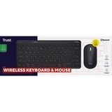 Trust Lyra Multi-Device Wireless Keyboard & Mouse desktopset Zwart, US lay-out (QWERTY), Scissor switches, 65%, 800 - 1.600 dpi, 2,4 GHz USB, Bluetooth