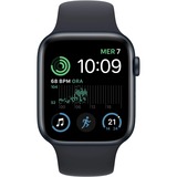 Apple Watch SE smartwatch Zwart, 44mm, Middernacht sportbandje, Aluminium, GPS