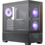 Cooler Master  midi tower behuizing Zwart/houtkleur | 2x USB-A | 1x USB-C | RGB | Window