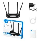 Cudy N300 Wi-Fi 4G LTE Cat4 Router Zwart, Cudy App, nano SIM-slot