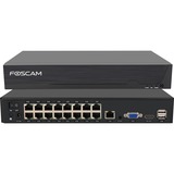 Foscam FNA216HE, 16-kanaals 4K/8MP PoE NVR netwerk video recorder Zwart