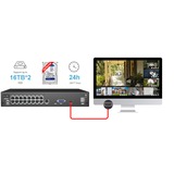 Foscam FNA216HE, 16-kanaals 4K/8MP PoE NVR netwerk video recorder Zwart