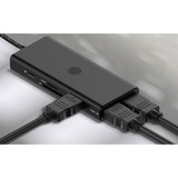 ICY BOX IB-DK4011-CPD dockingstation Zwart, HDMI, USB-A, DisplayPort, SD/microSD-kaartlezer