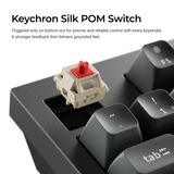 Keychron Q5 Ultra-M3 8K Wireless Custom Mechanical Keyboard Wit, US lay-out (QWERTY), Keychron Silk POM Red, 96%, 96%, RGB, Hot swap, 8K, 2.4 GHz / Bluetooth 5.2 / USB-C