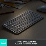 Logitech MX Keys Mini Minimalist Wireless Illuminated Keyboard, toetsenbord Grafiet, US lay-out, Bluetooth