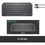 Logitech MX Keys Mini Minimalist Wireless Illuminated Keyboard, toetsenbord Grafiet, US lay-out, Bluetooth
