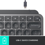 Logitech MX Keys Mini Minimalist Wireless toetsenbord Grafiet, US-International lay-out (QWERTY), 80% (TKL), Bluetooth