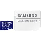 Samsung PRO Plus 512 GB microSDXC (2023) geheugenkaart Blauw, UHS-I U3, Class 10, V30, A2